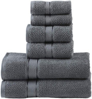 Senses Textured Rice Weave 6 Piece Bathroom Towel Set (Charcoal)