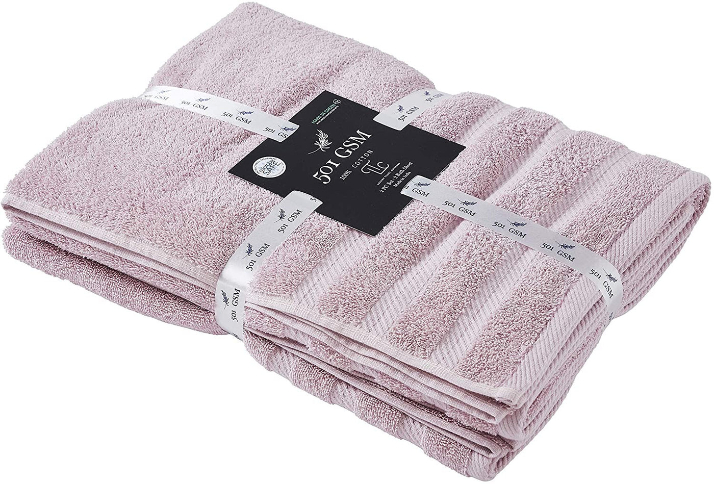 Classic Cotton Towels 2 Piece Set (Mauve)