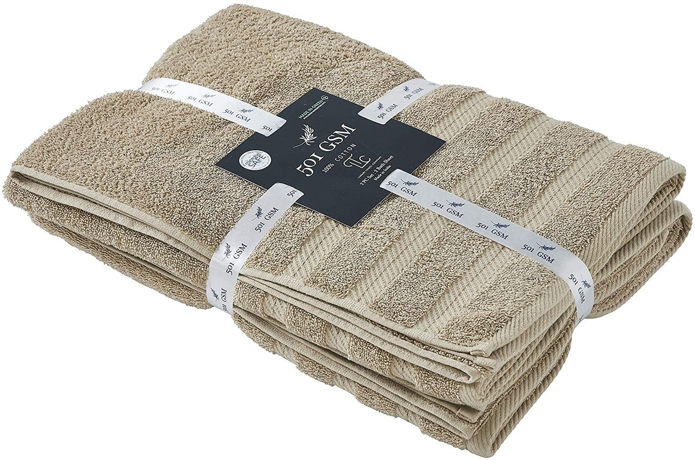 Classic Cotton Towels 2 Piece Set (Taupe)