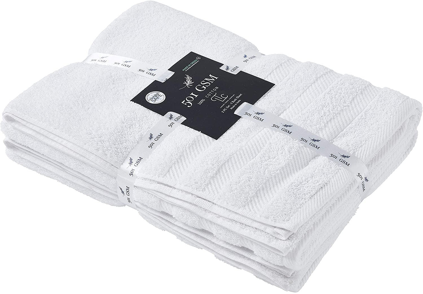 Classic Cotton Towels 2 Piece Set (White)
