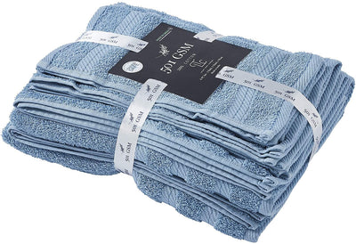 Classic Cotton Towels 8 Piece Set (Blue)