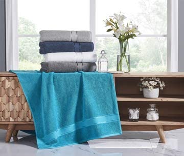 Senses Textured Rice Weave 6 Piece Bathroom Towel Set (Turquoise)