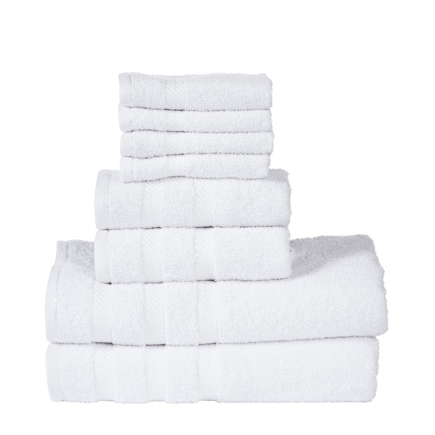 Classic Cotton Towels 8 Piece Set (White)