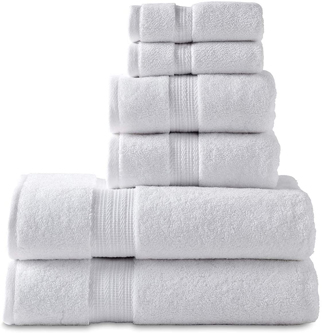 Luxury Spa Towels 6 Piece Towels Set (White)