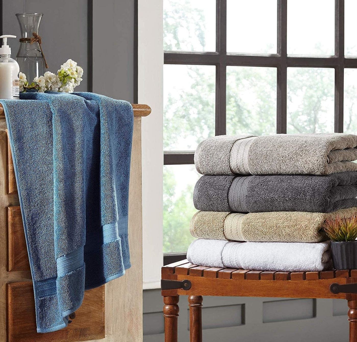 Luxury Spa Towels 6 Piece Towels Set (White)