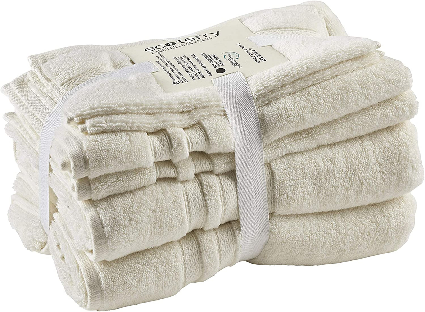 Ecoterry Sustainable 6 Piece Bath Towels Set (Ivory)