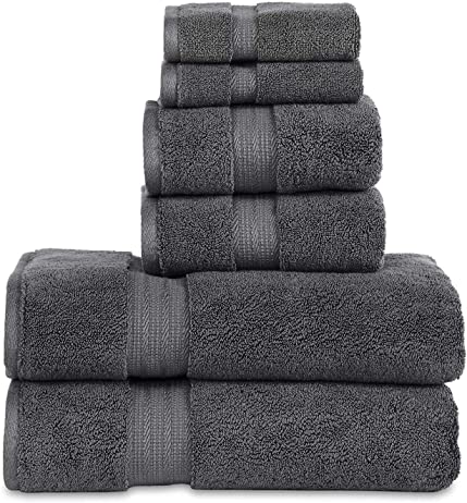 Luxury Spa Towels 6 Piece Towels Set (Charcoal)