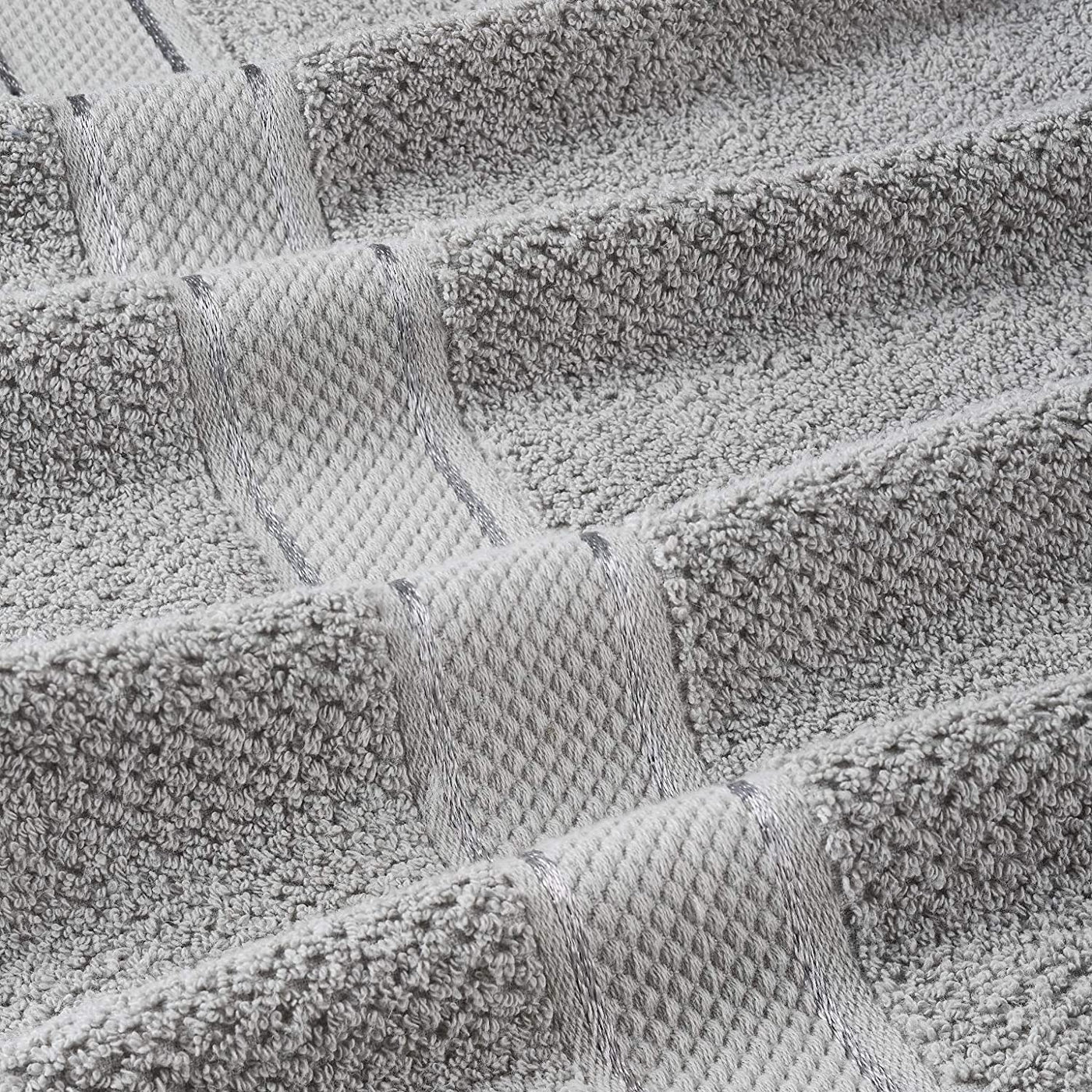 Senses Textured Rice Weave 6 Piece Bathroom Towel Set (Grey)
