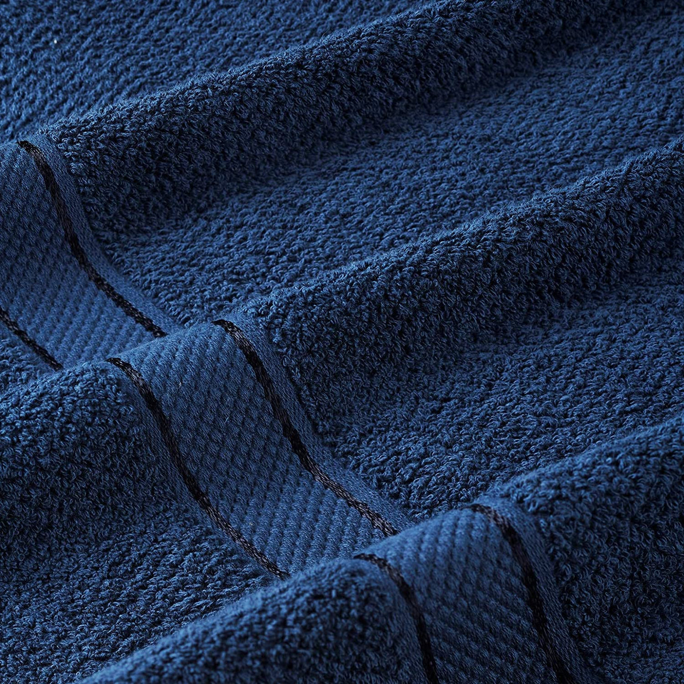 Senses Textured Rice Weave 6 Piece Bathroom Towel Set (Navy)