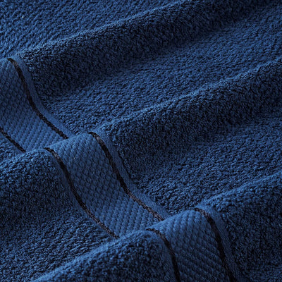 Senses Textured Rice Weave 6 Piece Bathroom Towel Set (Navy)