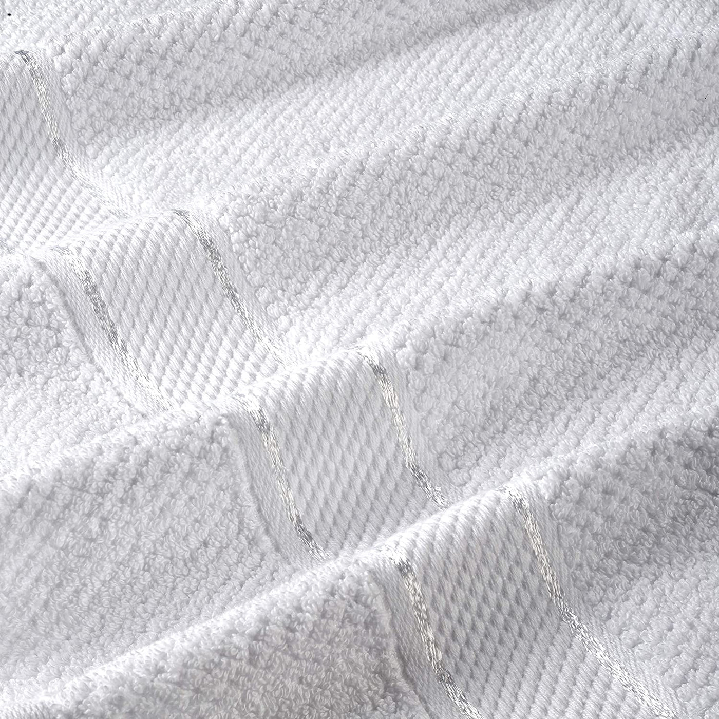 Senses Textured Rice Weave 6 Piece Bathroom Towel Set (White)