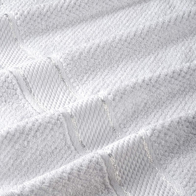 Senses Textured Rice Weave 6 Piece Bathroom Towel Set (White)
