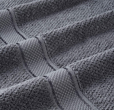 Senses Textured Rice Weave 6 Piece Bathroom Towel Set (Charcoal)