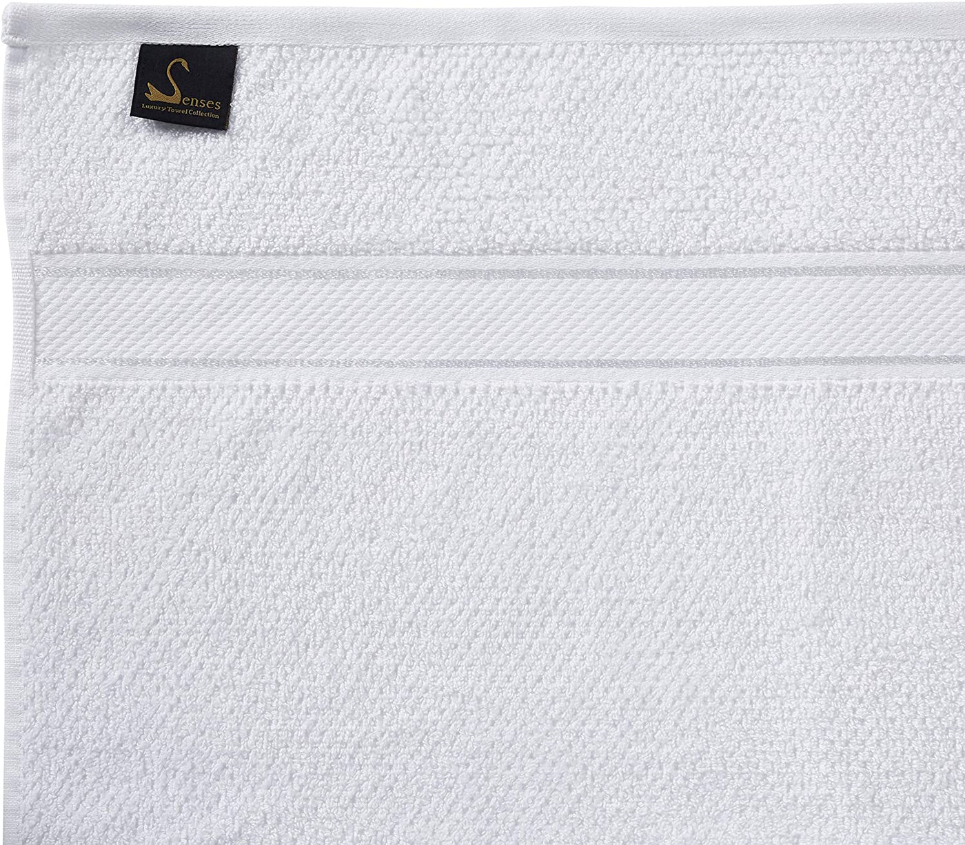 Senses Textured Rice Weave 6 Piece Bathroom Towel Set (White)