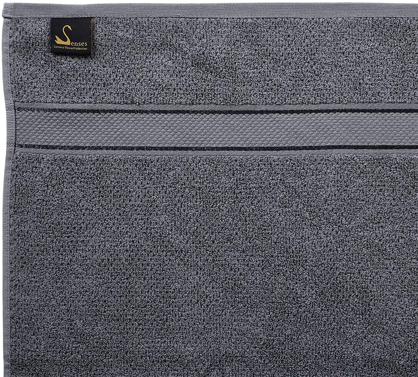 Senses Textured Rice Weave 6 Piece Bathroom Towel Set (Charcoal)
