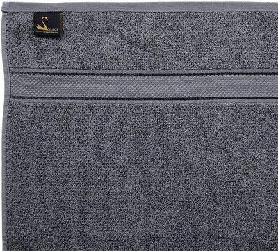 Senses Textured Rice Weave 6 Piece Bathroom Towel Set (Charcoal)