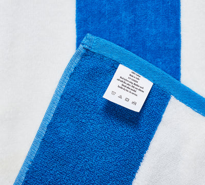 Cabana Stripe Velour Pool and Beach Towels 2 pack (Blue)