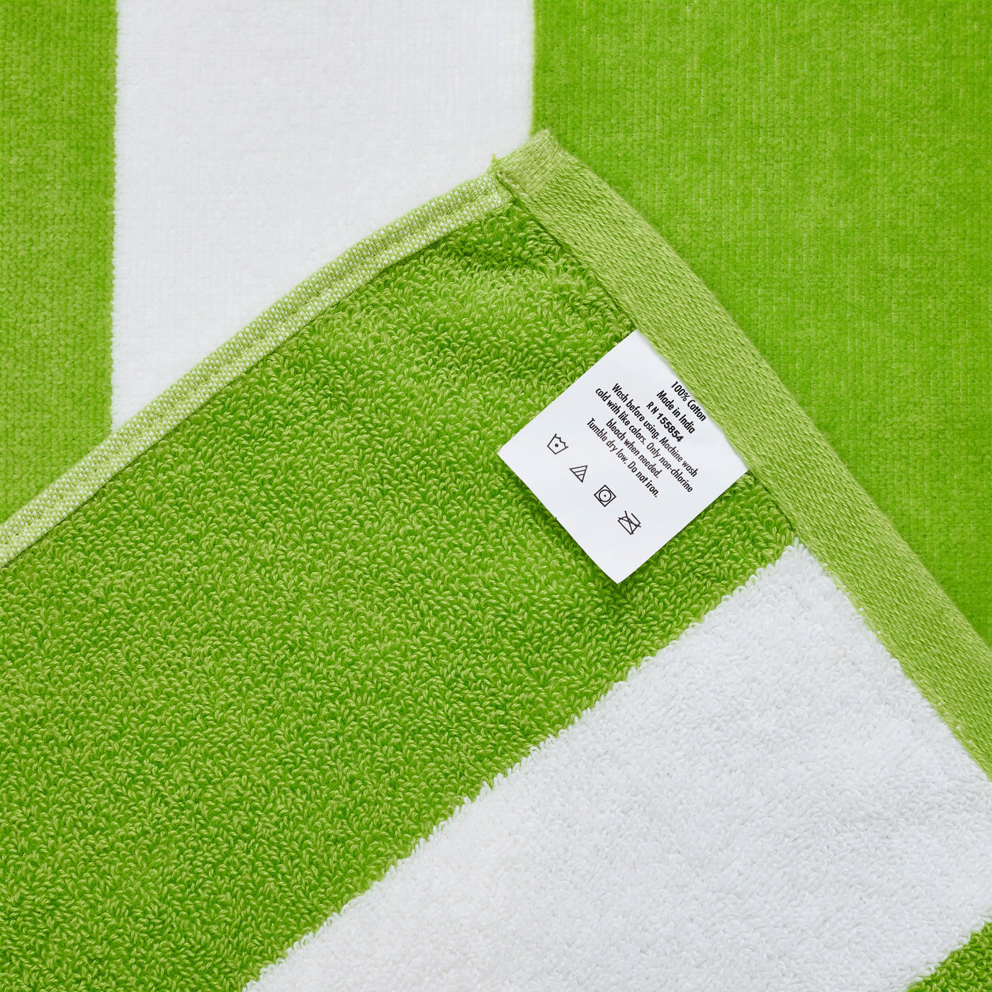 Cabana Stripe Velour Pool and Beach Towels 2 Pack (Lime)