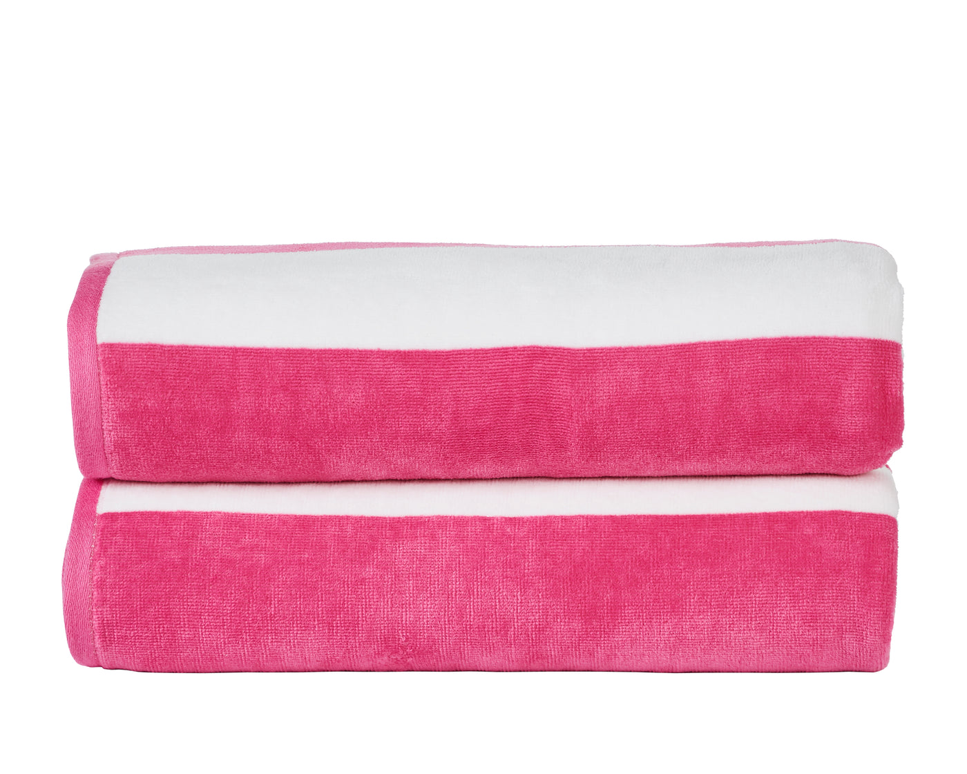 Cabana Stripe Velour Pool and Beach Towels 2 pack (Pink)