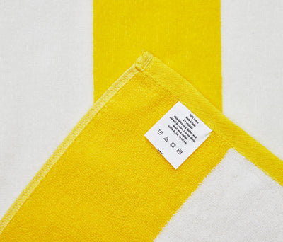 Cabana Stripe Velour Pool and Beach Towels 2 Pack (Yellow)